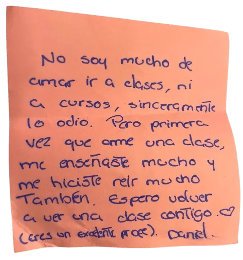 Testimonio manuscrito de Daniel
